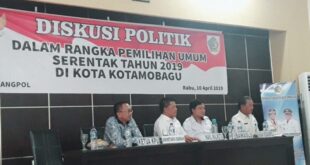 Kesbangpol Kotamobagu Gelar Diskusi Politik Pemilu 2019